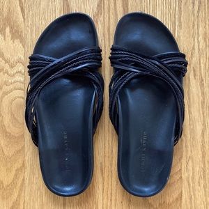 Crossover Jenni Kayne Braided Leather Sandal Slides size 38. Made in Italy.
